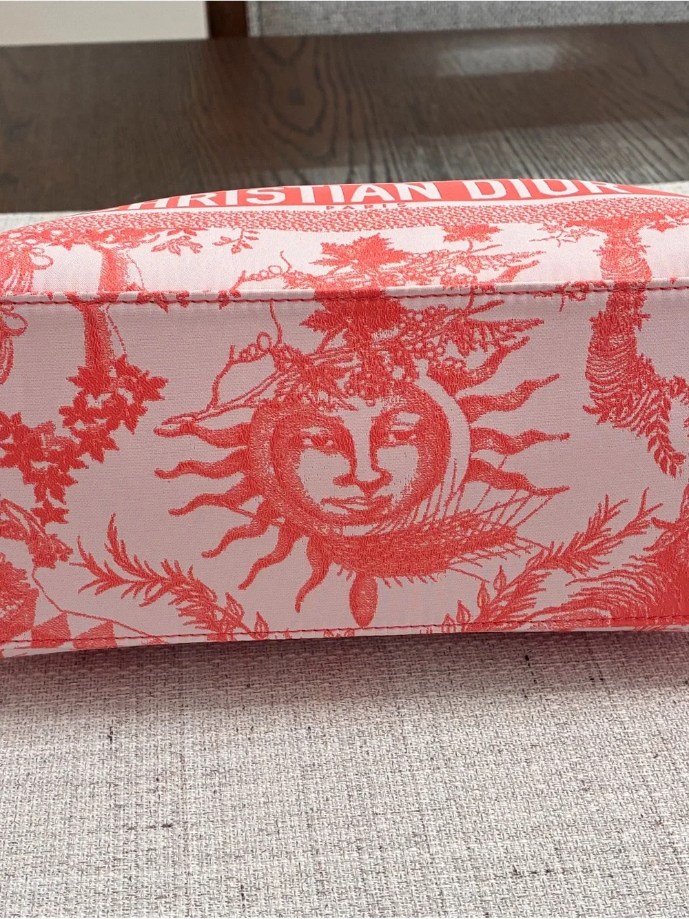 Dior Coral Toile Canvas Cosmetic Pouch/Bag
